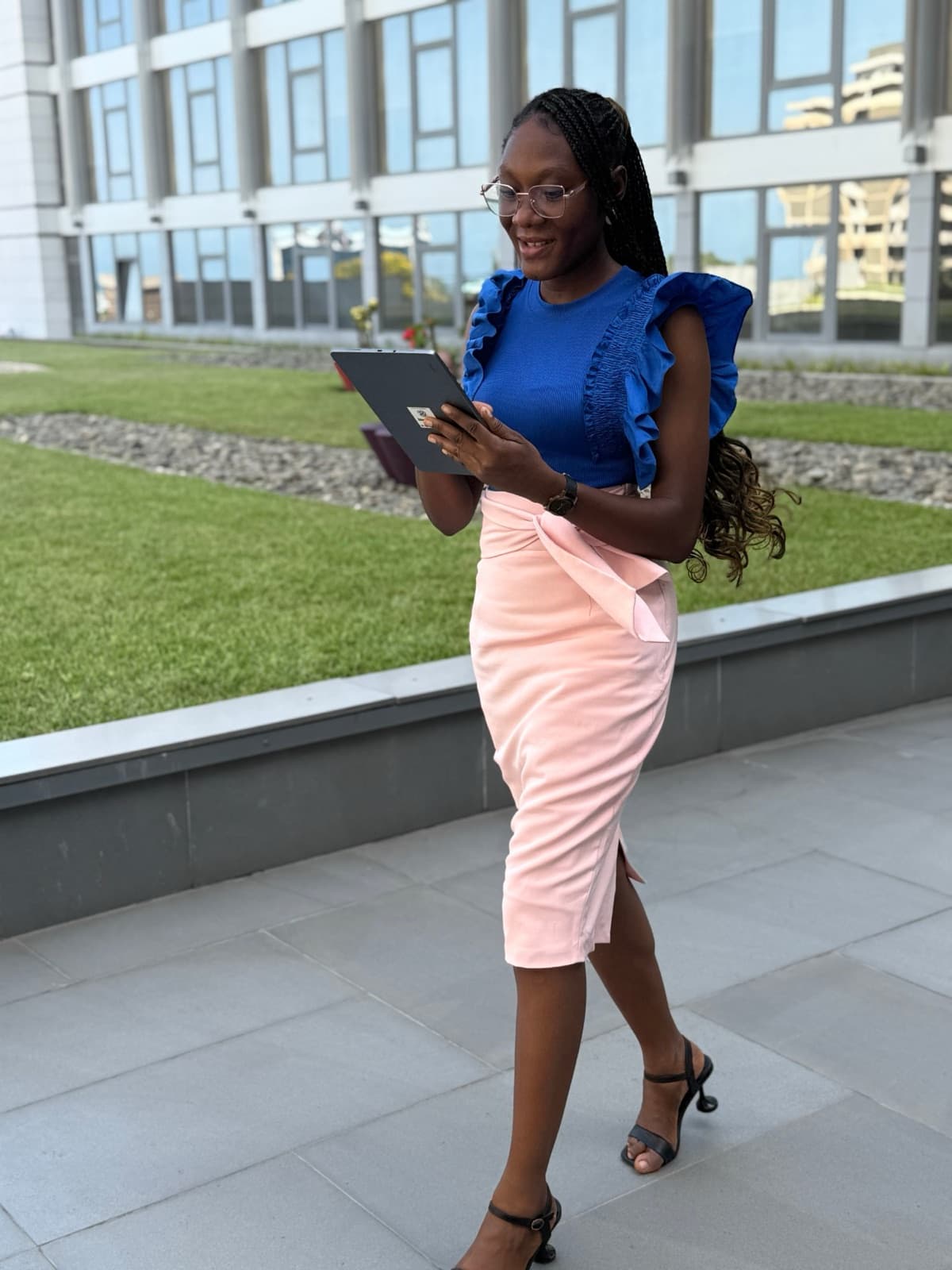 A business owner checking orders on a tablet